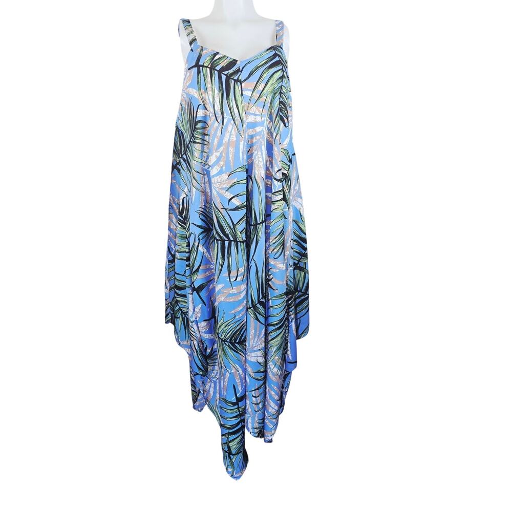 Alchemy Thread Jungle Leaf Sleeveless Women's Vacation Women's Midi Dress XL